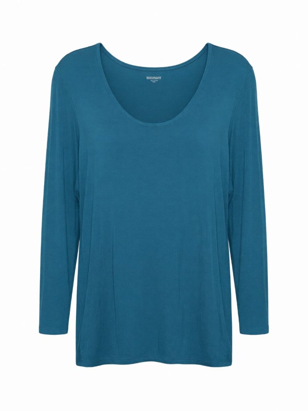 Chadwicks Women's Long Sleeve Tunic Top Size L Teal Rayon Blend Scoop Neck